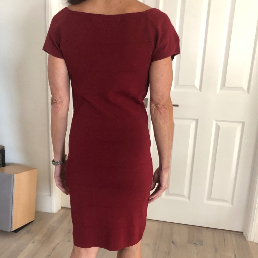 Max Studio Bodycon Bandage Dress - Maroon Size L - Picture 4 of 10